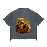 ANCIENT EGYPT Snow Wash Raw-Hem Boxy T-shirt