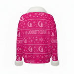 UGLY XMAS PINK Women's Faux Knit V-Neck Sweater