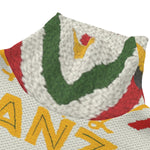 HAPPY KWANZAA WHT Unisex Turtleneck Knitted Fleece Sweater