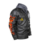 HOTSKULL Men's Zip Leather Jacket |DTF