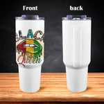 BLACC QUEEN 40oz Tumbler with White Handle