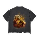 ANCIENT EGYPT Snow Wash Raw-Hem Boxy T-shirt