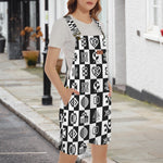 ADINKRA CHECCMATE Unisex Shorts Suspender Jumpsuit