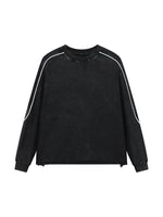 ABOVE THE RIM Mineral Wash Piping Raw Hem Sweatshirt