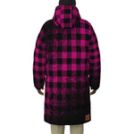 DUSTY PLAID GRAPES Unisex Long Down Jacket