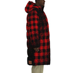 DUSTY PLAID RED Unisex Long Down Jacket