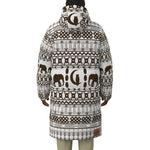 ELEPHANT ORNEMENT Unisex Long Down Jacket