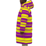 STRIPES YLWGRAPES  Unisex Long Down Jacket