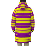 STRIPES YLWGRAPES  Unisex Long Down Jacket