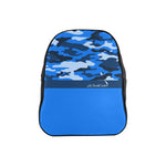 CAMOUFLAGE BLUE School Backpack (Medium)