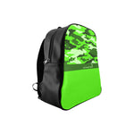 CAMOUFLAGE GREENFLUO School Backpack (Medium)