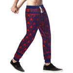 ADRINKRA BLUE RED LEAF Men's Sweatpants