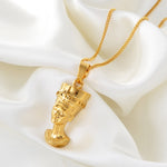 Nefertiti Head Portrait Pendant Necklaces Gold Plated