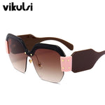 Sexy Rimless Oversized  Women Sunglasses