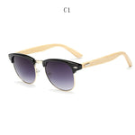 Malcom X Handmade Bamboo Wood Lens Without Border Sunglasses