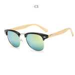 Malcom X Handmade Bamboo Wood Lens Without Border Sunglasses