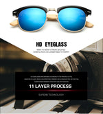 Malcom X Handmade Bamboo Wood Lens Without Border Sunglasses