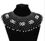 African Handmade Beaded Tassel Choker Necklace