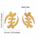 Gold Stainless Steel Adinkra Gye Nyame Earrings