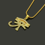 Hip Hop Iced Out Rhinestone Ancient Egypt Eye of Horus Pendants