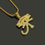 Hip Hop Iced Out Rhinestone Ancient Egypt Eye of Horus Pendants