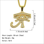 Hip Hop Iced Out Rhinestone Ancient Egypt Eye of Horus Pendants