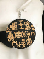 2 style Adinkra pattern fashion wood earring can mix