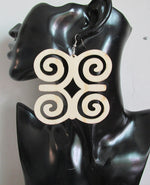 Natural Adinkra DWENNIMMEN Symbol Wooden Earrings