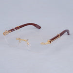 Prescription Spectacles Round Eyeglasses Wooden Frame